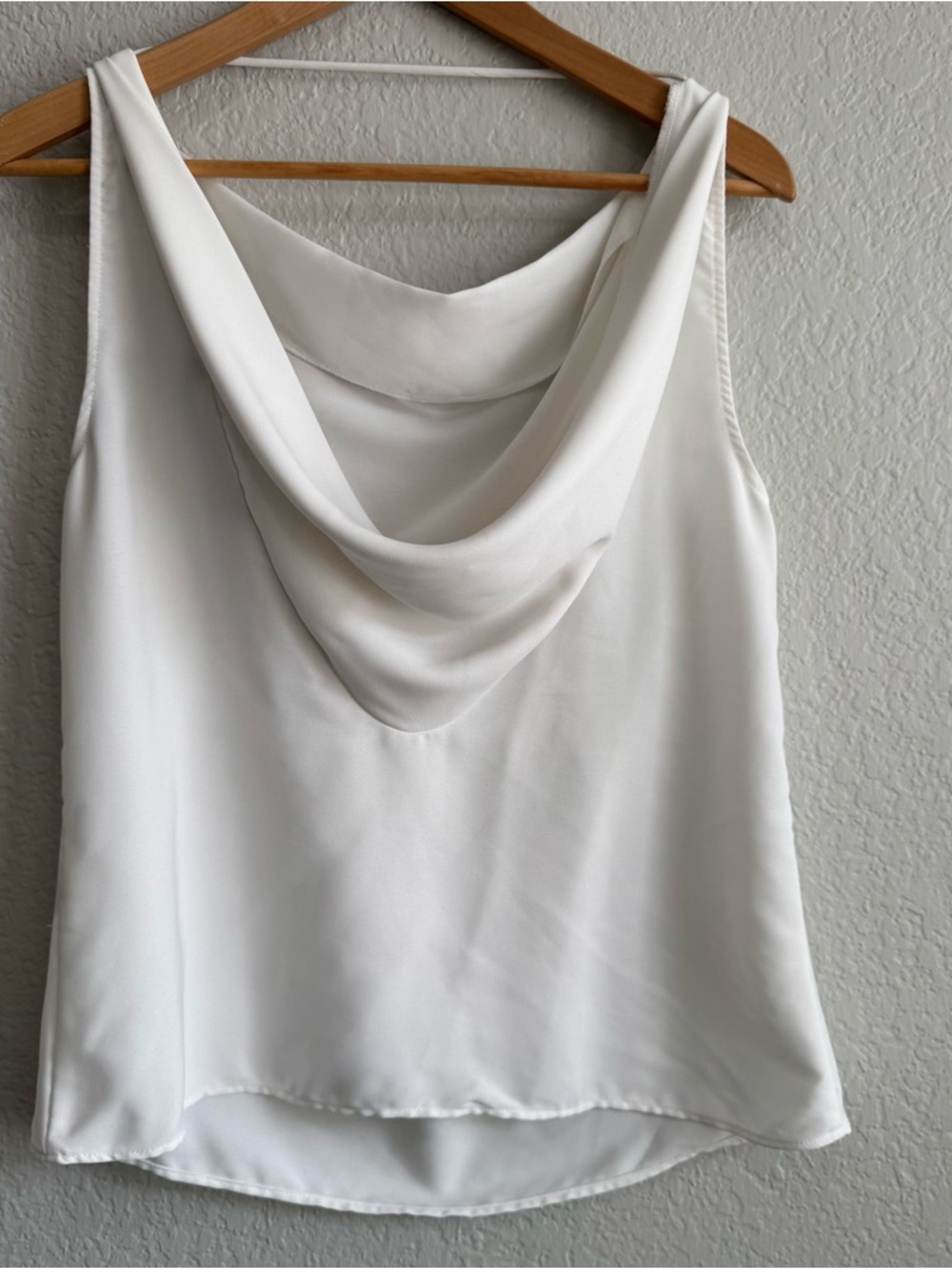 Zara Basic Elegant White Cowl Neck Camisole